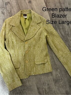Green Paisley Blazer - Three-Button Jacket